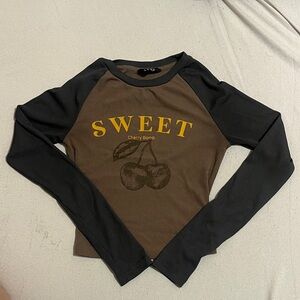 Cider Brown and Black Long Sleeve Tee